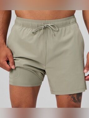 Fabletics The Fundamental Short II Lined 5 Inch Men’s Large Sage Grey NWT